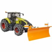 Claas Axion 950 with snow chains and snow blade