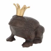 DECORAT FROG WITH CROWN 20.3X18X19.7CM