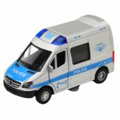 Metalinis policijos automobilis su atgal traukiamu varikliu, šviesomis ir garsais 1:32