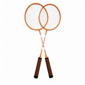 Badminton Set, 3 Rackets, Shuttlecocks, Orange Case