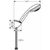 Crometta 85 Shower Holder Set Vario with Shower Hose 160cm 27559000