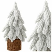 Decorative Artificial Christmas Tree on a Trunk Covered with Snow 20 x