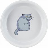 Trixie Bowl, for cat, grey, ceramic, 0.25l/ 13cm, printed ko