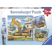 Ravensburger Puzzle 3x49 - Duże maszyny budowlane