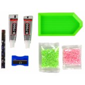 DIY Diamond Creative Kit Green Reindeer Crystals Sequins 3D Keyring
