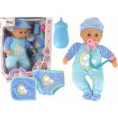 Baby Doll Sound Dummy Bib Blue Cat Pyjamas
