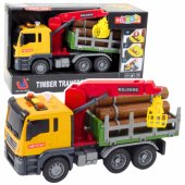 Timber kranas sunkvežimis su šviesomis ir garsais, geltonas, 1:14