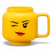 LEGO ceramic mug Winking Girl, large (yellow)