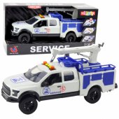 Service Truck with Crane Lights Sounds White 1:12