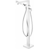 Freestanding bath faucet with shower set