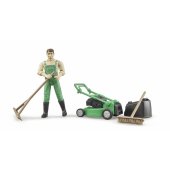 Gardener with lawn mower - 62103