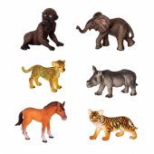 Laukinių gyvūnų figūrėlių rinkinys Leopardas Tigras Dramblys Arklys Parkas 3D lenta