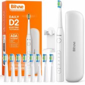 D2 Electric toothbrush x8 brushes / travel case / holder / cable White