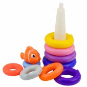 Educational Pyramid Puzzle With Colorful Circles Fish 10 pcs.