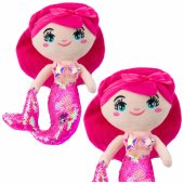 Plush Mermaid Cuddly Toy Tail Sequins Pink 30cm