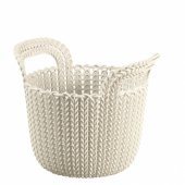 Basket Knit White 3L 23x19x19cm