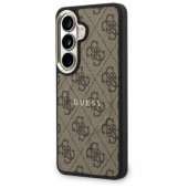 PU odos magnetinis dėklas su auksiniu rėmeliu Galaxy S26 Plus, rudas