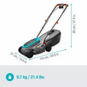 GARDENA PowerMax 32/ 1200 G2 Electric Lawn Mower (black/ grey, 1,200 wat