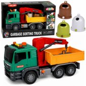 Truck with Crane, Containers for Waste Sorting, Drive, Light, Sound