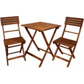 Set table and 2 chairs brown (9138472)