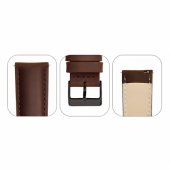 Universalus 20 mm natūralios odos laikrodžio dirželis (Samsung, Garmin ir kt.), smėlio spalvos