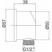 Shower outlet 1/ 2" from the wall Prestige 12204