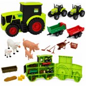 Farm Set with Tractor, Agricultural Vehicles, Animals, Accessories, 28