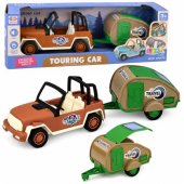 Off-Road Vehicle with Camper Sounds Green and Brown Tourist Set
