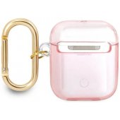 TPU Printed Stripe Case for Airpods 1/ 2 Pink