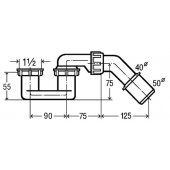 Shower siphon without outlet 11/ 2"x40/ 50