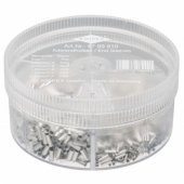 Assortment box 97 99 910 with uninsulated ferrules, cable sleev