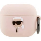 3D silikoninis NFT Karl dėklas, skirtas Airpods 3, baltas