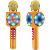 WS-1816 16W karaoke BT microphone with LED 360 Gold