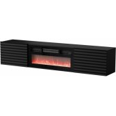 TULA 183x35x37 Black Matt + Black Fireplace