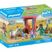 PLAYMOBIL 71471 Country pradinis rinkinys „Veterinarė“, skirtas žaisti su asilais
