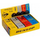 _8503361 DUNLOP skvošo kamuoliukas Mixed, dėžutė 4x3