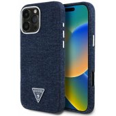Džinsinis MagSafe dėklas su trikampiu logotipu iPhone 16 Pro, mėlynas