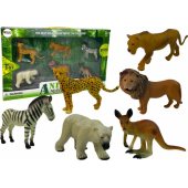 Afrikos laukinių gyvūnų figūrėlių rinkinys: kengūra ir zebras