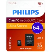 64 GB microSDXC Class 10 + adapteris FM64MP45B/ 10