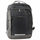 Verslo kuprinė su USB jungtimi, nešiojamojo kompiuterio kišenė, juoda, 16 l, 45 cm
