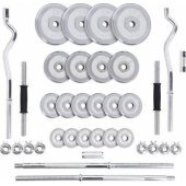 HMS STC55 3-in-1 weight set in case (straight and broken barbells, bar
