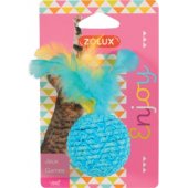 Zolux cat toy ball with feathers flexible