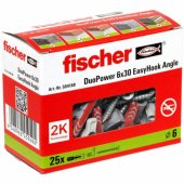 Fischer EasyHook Angle DuoPower 6x30 (balta, 25 vnt., su EasyHook