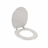 LA032355PGRY Wooden Toilet Seat, White