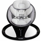 Bluetooth Enabled Lightweight Baby Swing Black/ Grey