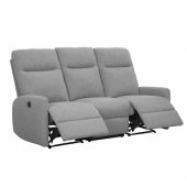Recliner sofa KATY 3-seater with electric mechanism, light grey