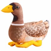 Plush Mascot Cuddly Toy Duck Brown Yellow 28cm