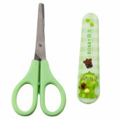 Children®s School Scissors With Sheath Ambidextrous Green 14cm