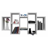 Topeshop REGAŁ WISZĄCY BILBAO 7.0 ŚCIENNY PÓŁKI BIEL MAT