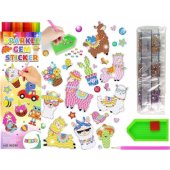 LeanToys Diamond Embroidered Llamas Animals Mosaic Sticker Set